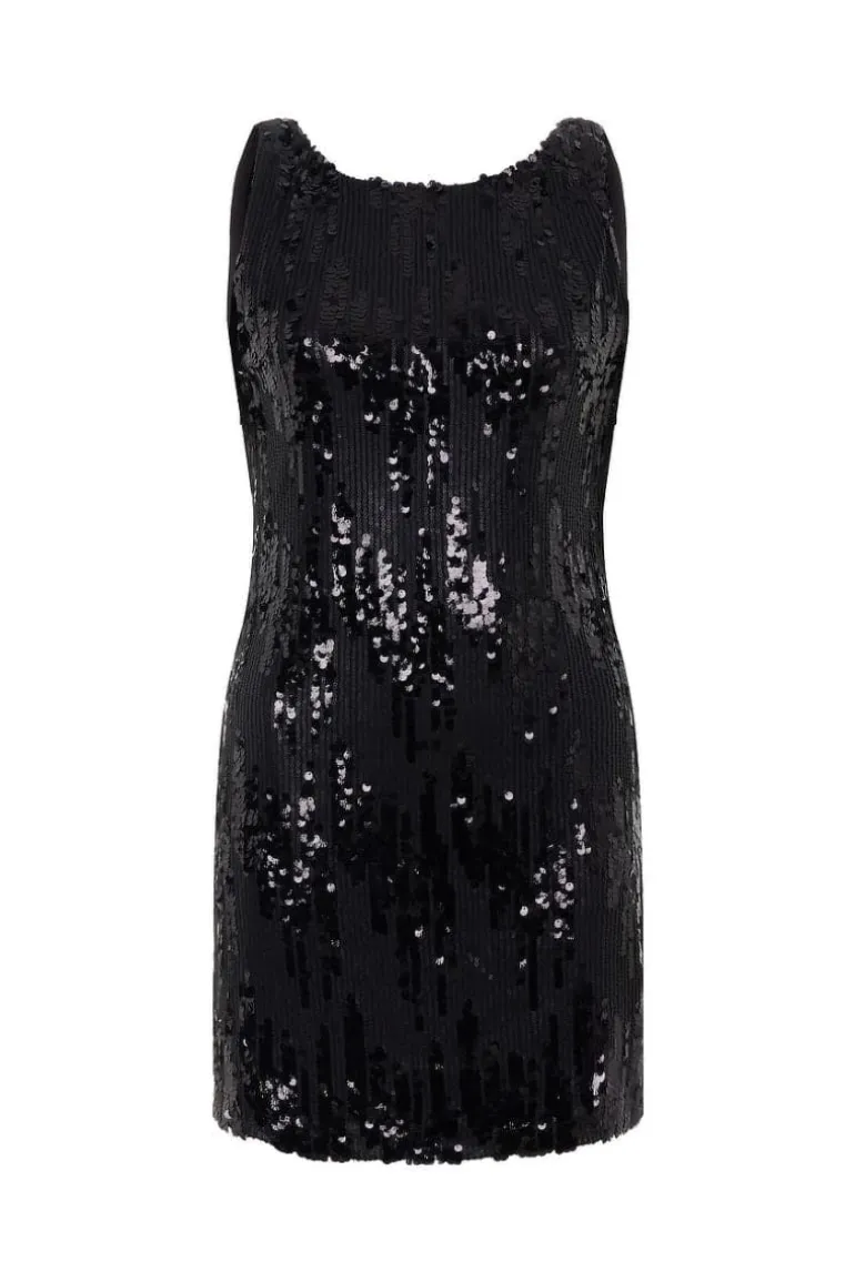 Dresses | Mini Dresses<CULT MIA SEQUIN EMBELLISHED OPEN BACK MINI DRESS Black