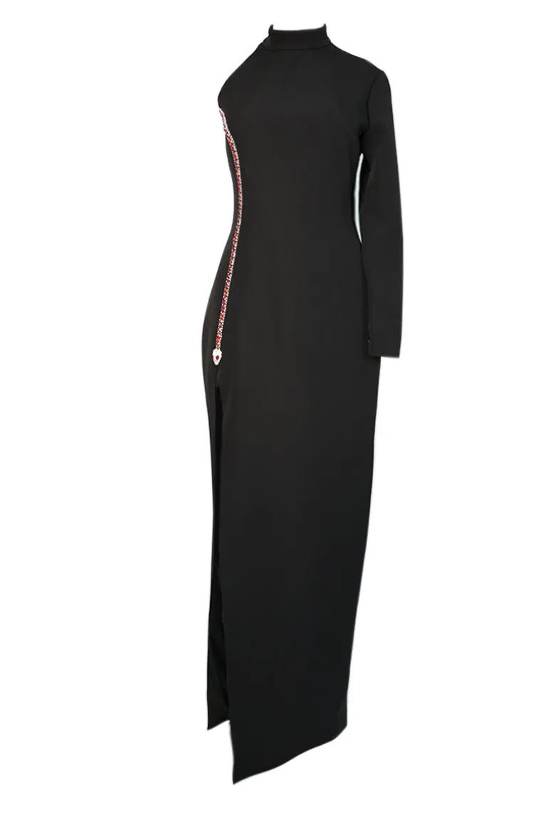 Dresses<CULT MIA SERPENTE CHARM ONE-SHOULDERED DRESS Black