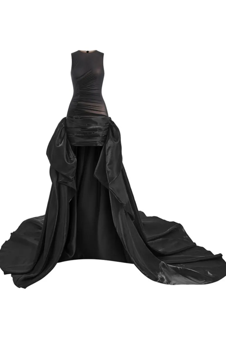Dresses | Gowns<CULT MIA SHADOW CHIC MULLET GOWN IN Black