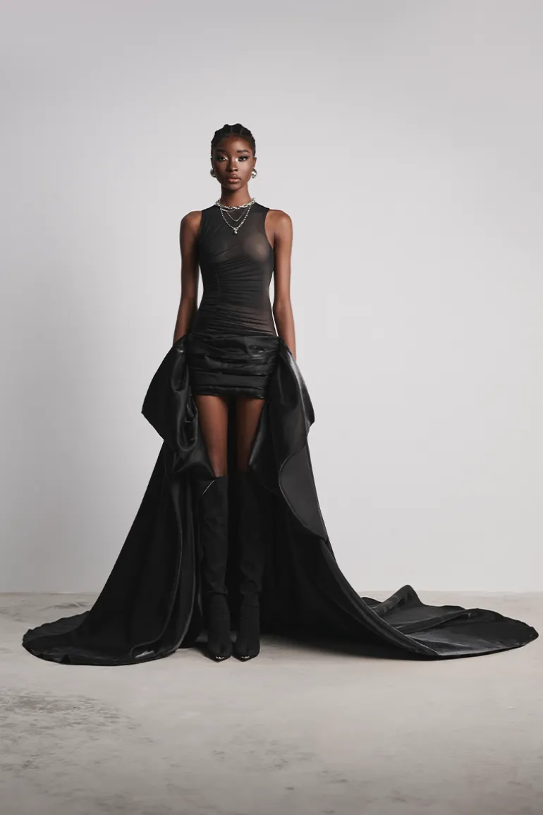 Dresses | Gowns<CULT MIA SHADOW CHIC MULLET GOWN IN Black