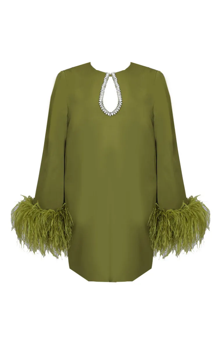 Dresses | Mini Dresses<CULT MIA SHORT ANISE WITH CRYSTAL EMBELLISHMENTS IN Anise Green