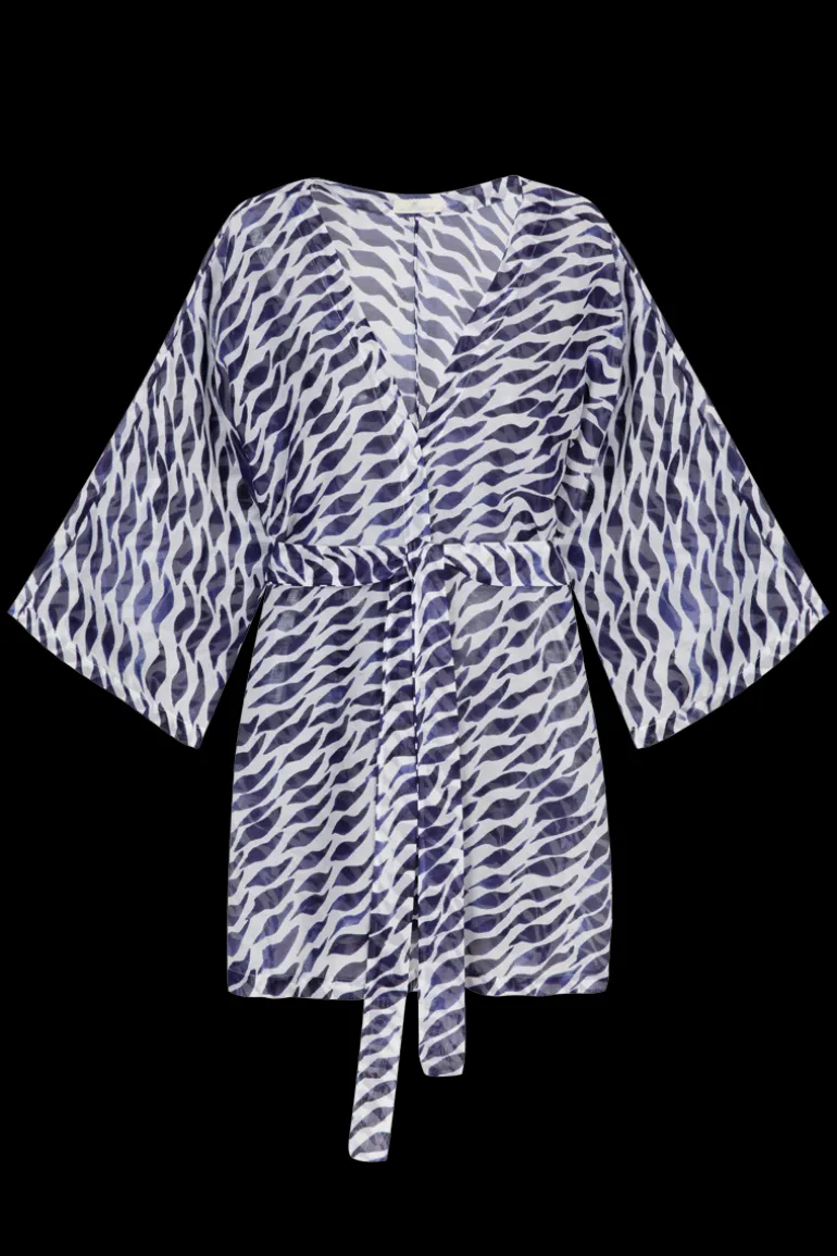 Swimwear<CULT MIA SHORT KIMONO IN Ocean Ripple