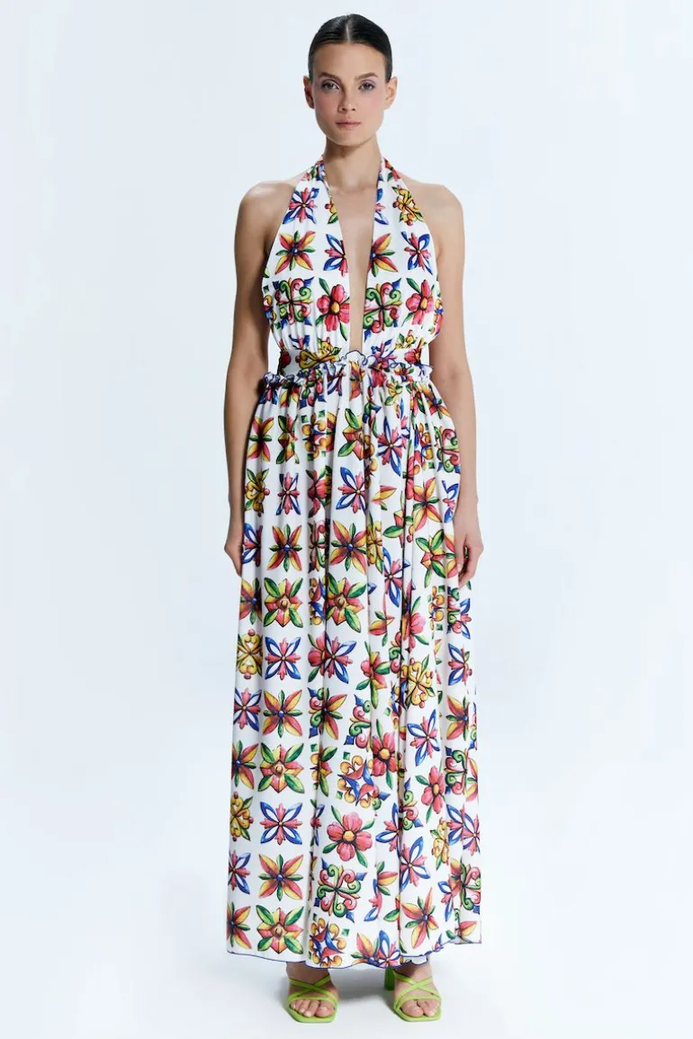 Dresses<CULT MIA SICILIA HALTERNECK MAXI DRESS Multicolor