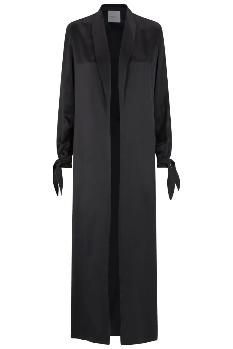 Coats<CULT MIA SILK DUSTER COAT Onyx