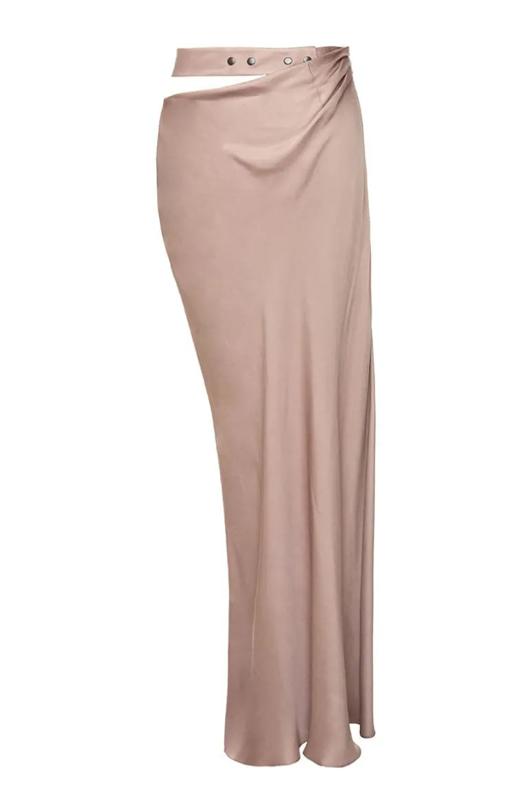 Skirts<CULT MIA CUT-OUT LONG SKIRT Silver Gray