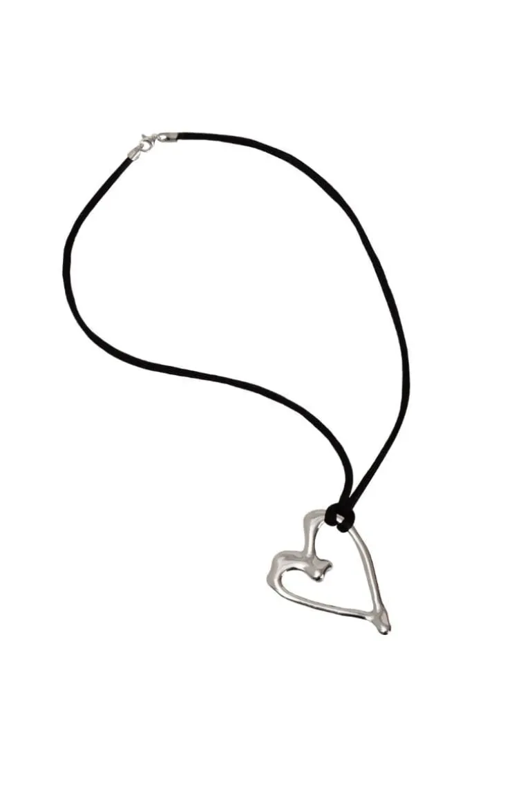 Necklaces<CULT MIA MELTING HEART N°01 WITH CORD Silver