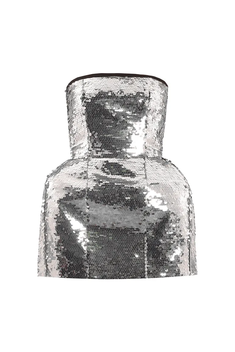 Dresses | Mini Dresses<CULT MIA SEQUINS VOLUME MINI DRESS Silver