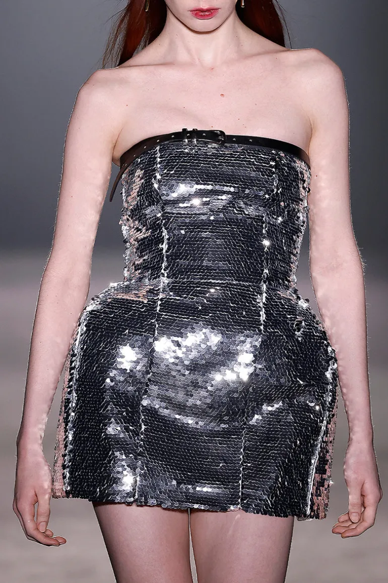 Dresses | Mini Dresses<CULT MIA SEQUINS VOLUME MINI DRESS Silver