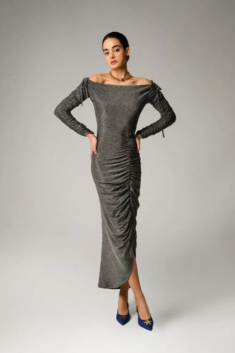 Dresses<CULT MIA SPARKLY MAXI DRESS Silver