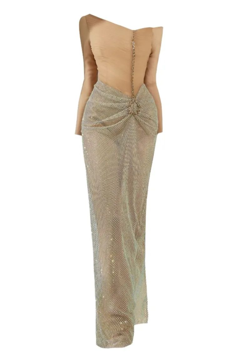 Dresses | Gowns<CULT MIA SKYLA ORGANZA BODYCON MAXI DRESS Brown