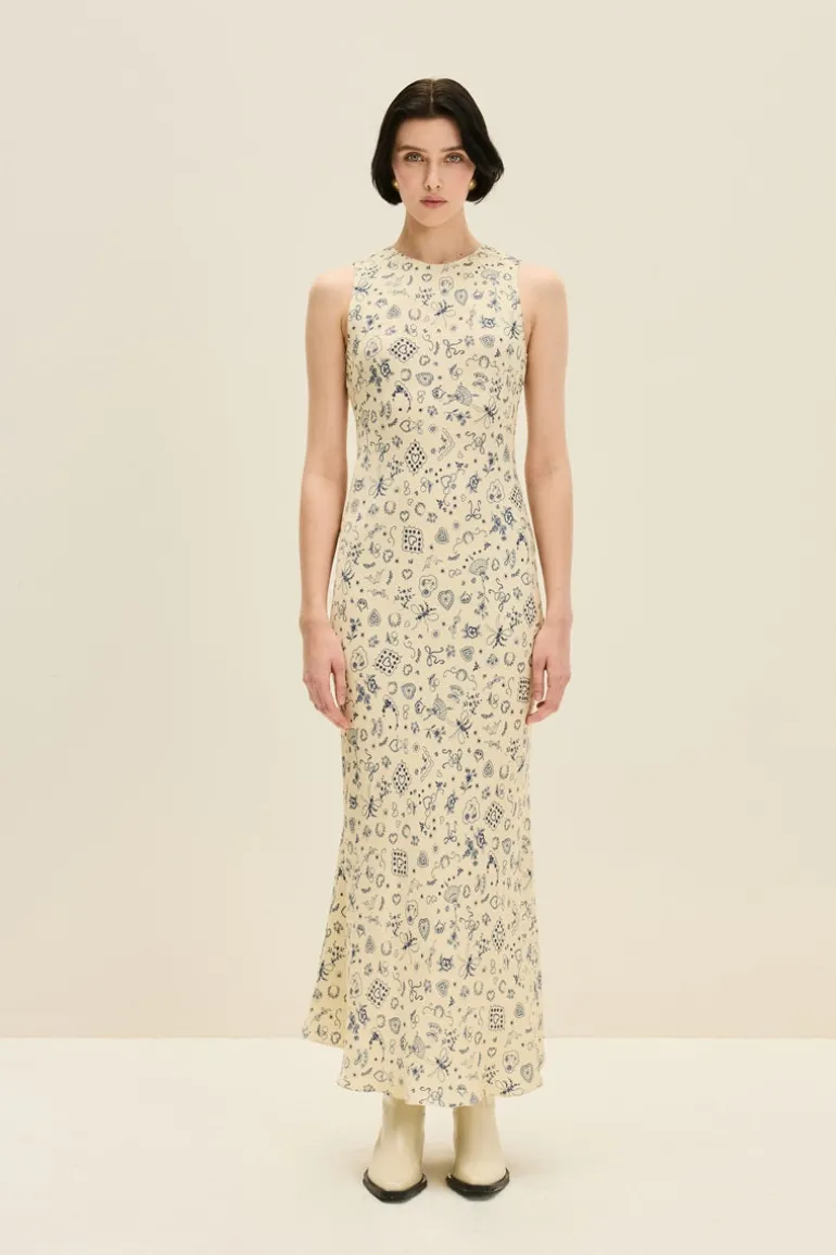 Dresses<CULT MIA SLEEVELESS DRESS IN PRINT Ballerina Butter