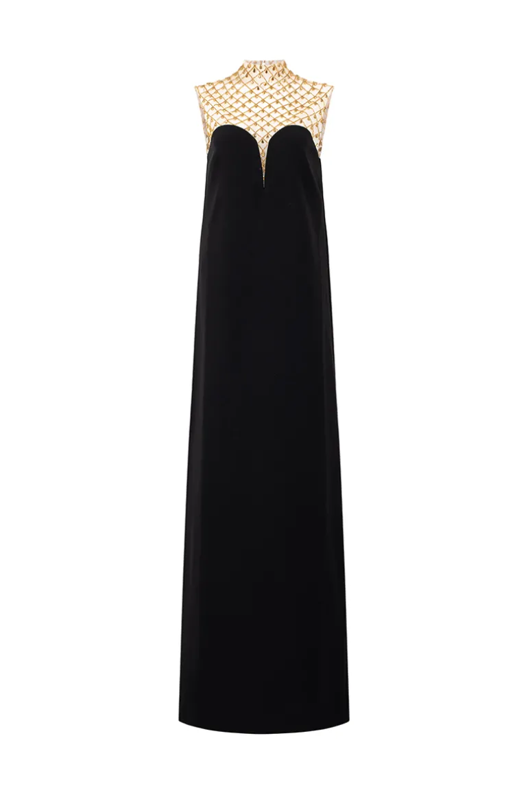 Dresses | Gowns<CULT MIA SLEEVELESS HIGH NECK GOWN Black