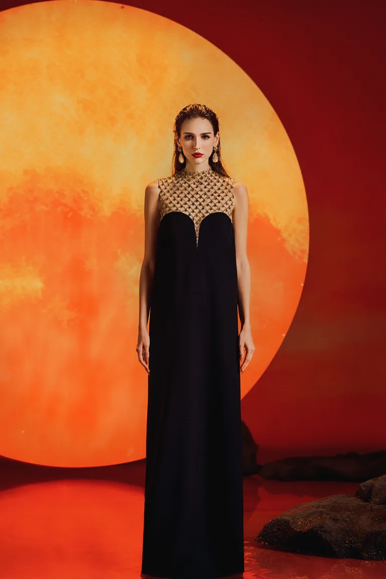 Dresses | Gowns<CULT MIA SLEEVELESS HIGH NECK GOWN Black