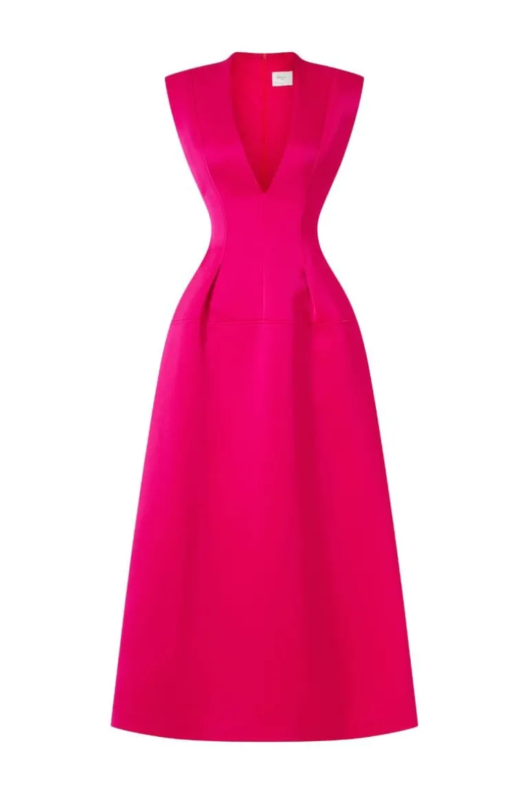 Dresses | Midi Dresses<CULT MIA SLEEVELESS PLEATED COAT DRESS Fuchsia