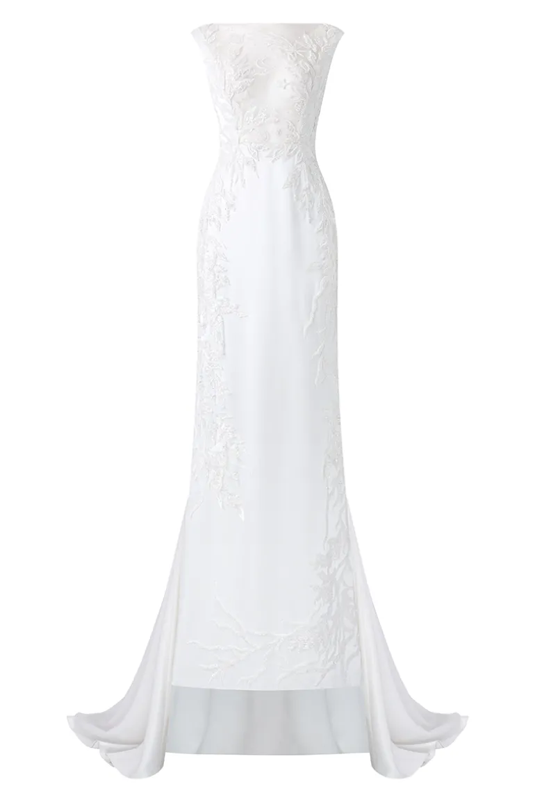 Dresses | Gowns<CULT MIA SLEEVELESS SEE-THROUGH CHEST GOWN White