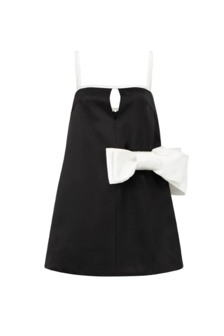 Dresses | Mini Dresses<CULT MIA SLOANE TAFFETA A-LINE BOW MINI DRESS Black