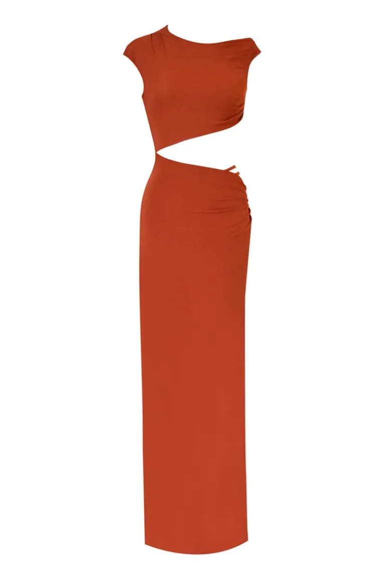 Dresses<CULT MIA SOL CUT-OUT MAXI DRESS Brick