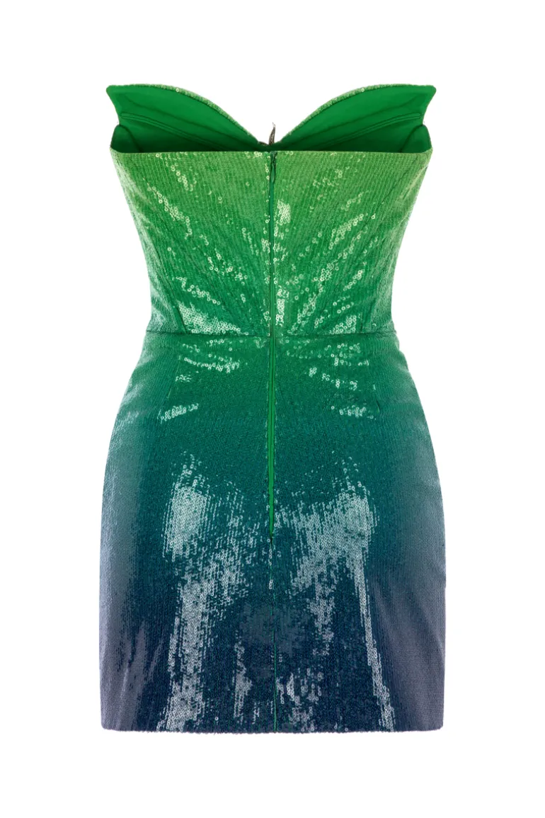 Dresses | Mini Dresses<CULT MIA STAR CORSET SEQUIN MINI DRESS Green/Blue Gradient
