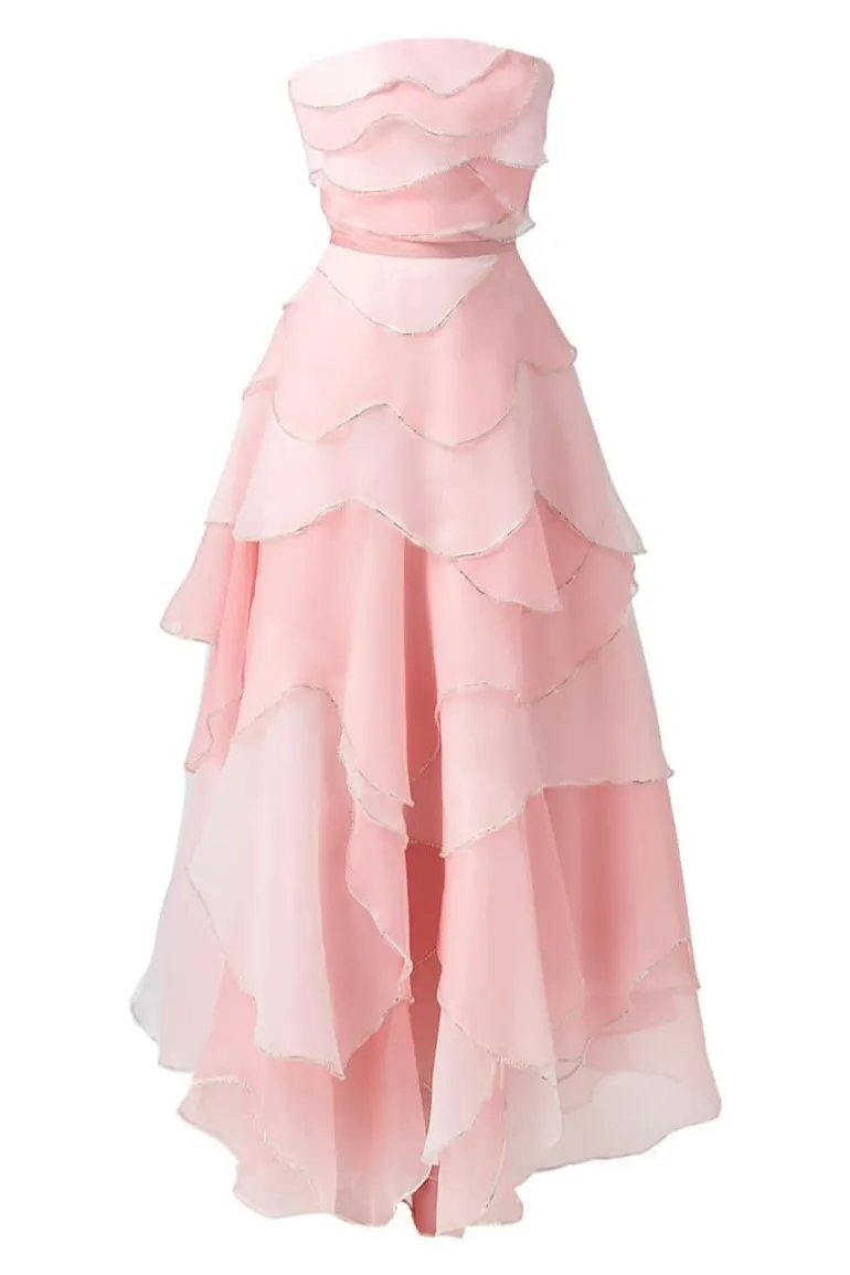 Dresses | Midi Dresses<CULT MIA STRAPLESS LAYERED MIDI DRESS Pink