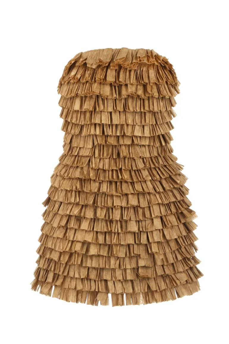 Dresses | Mini Dresses<CULT MIA STRIKHA GOLDEN MINI DRESS Golden Brown