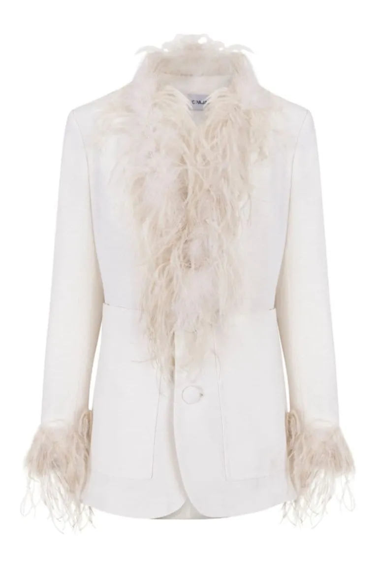 Jackets<CULT MIA SUSTAINABLE JACKET WITH FEATHERS Neutral
