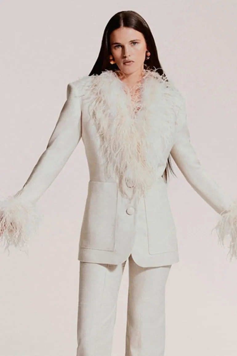 Jackets<CULT MIA SUSTAINABLE JACKET WITH FEATHERS Neutral