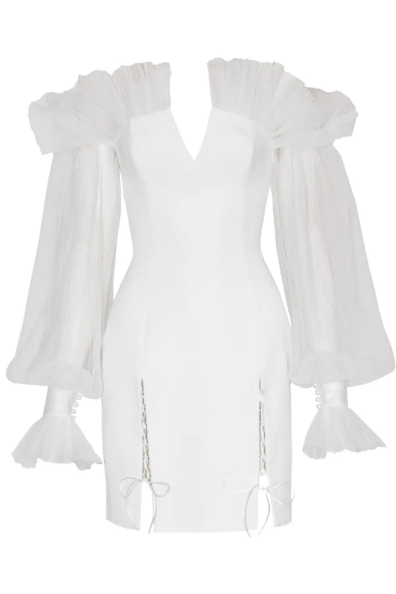 Dresses | Mini Dresses<CULT MIA SWAN STRAPLESS V-NECK MINIDRESS White