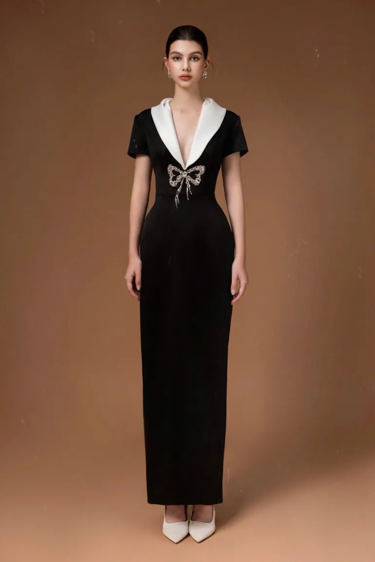 Dresses | Midi Dresses<CULT MIA SWEETHEART BOWTIE LONG DRESS IN Black
