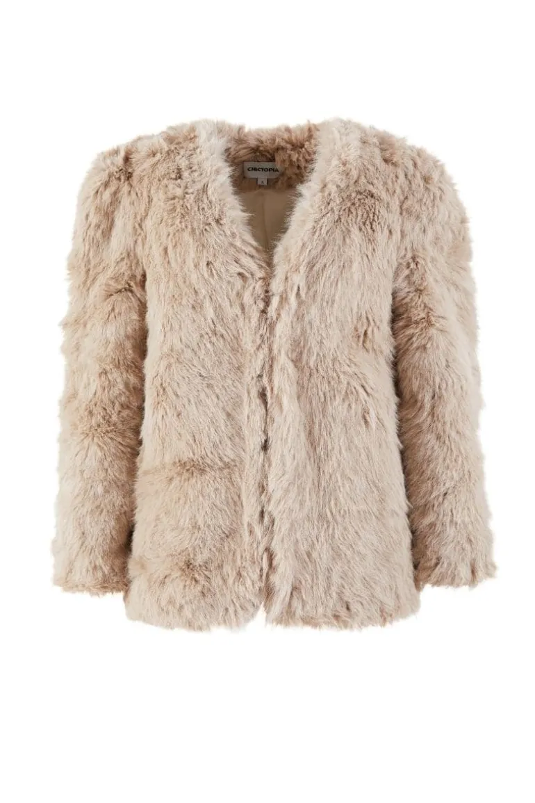 Jackets<CULT MIA FAUX FUR JACKET Tan