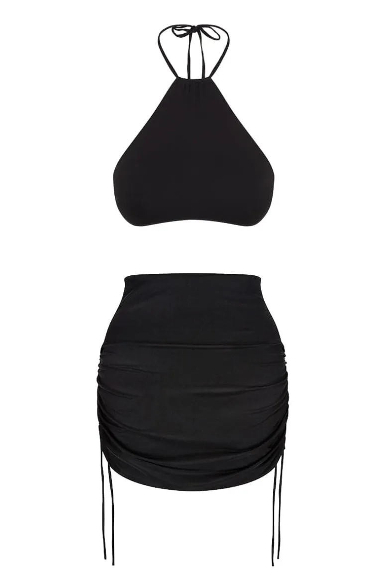 Swimwear<CULT MIA THE CHRISTY TOP AND THE SKIRT SET Black