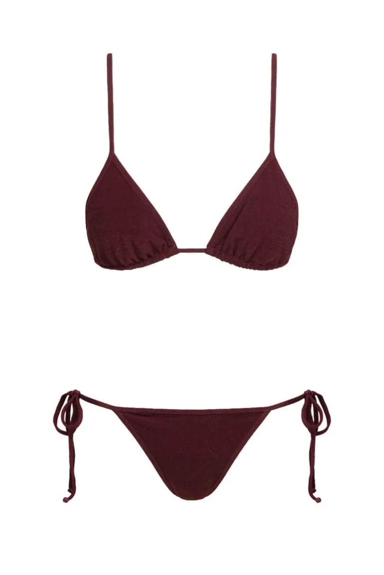 Swimwear<CULT MIA THE COCO TERRY TRIANGLE TOP AND BRIEF REVERSIBLE BIKINI Coco/Black