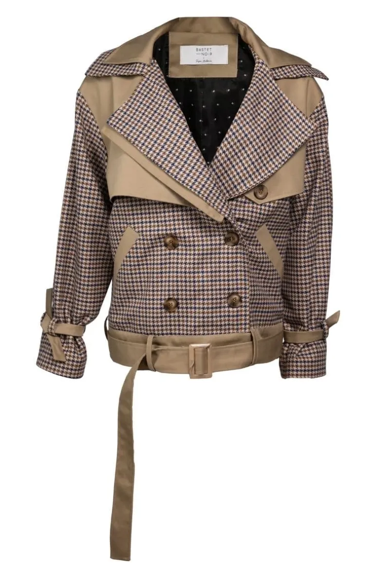 Jackets<CULT MIA THE MOLLY DOUBLE LAYER JACKET Brown and Beige