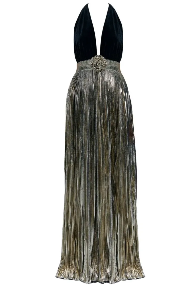 Dresses | Gowns<CULT MIA THE PIERRE V-NECK GOWN Gold/Black