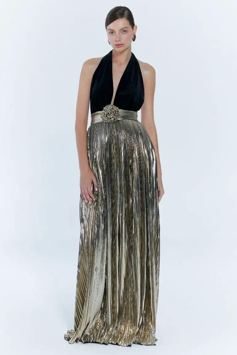 Dresses | Gowns<CULT MIA THE PIERRE V-NECK GOWN Gold/Black