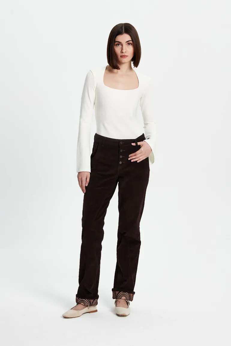Pants<CULT MIA VELVET PANTS Brown