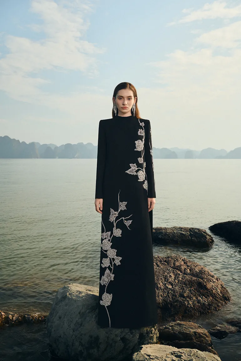 Dresses | Gowns<CULT MIA VELVET SATIN GOWN WITH LONG BACK FLAP Black