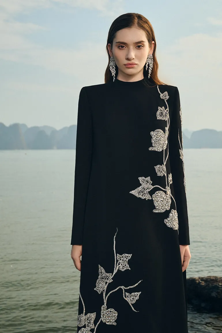 Dresses | Gowns<CULT MIA VELVET SATIN GOWN WITH LONG BACK FLAP Black