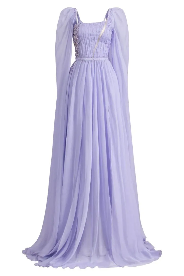 Dresses<CULT MIA JANE SILK CAPE MAXI DRESS Veri Peri