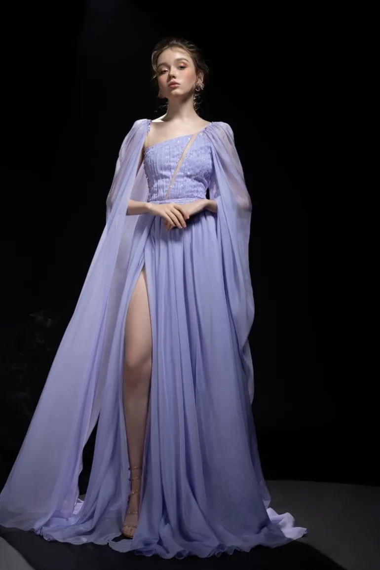 Dresses<CULT MIA JANE SILK CAPE MAXI DRESS Veri Peri