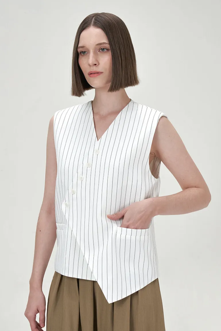 Jackets<CULT MIA VIVIEN TAILORED WAISTCOAT White