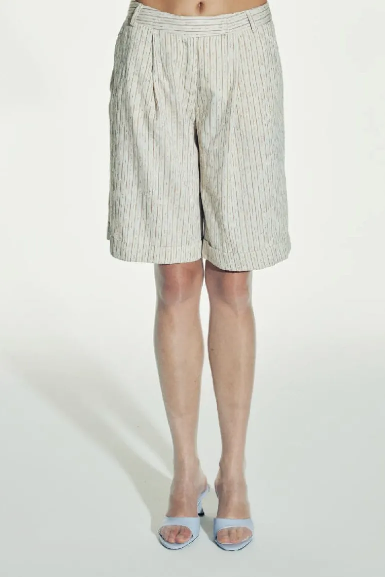 Outfit Sets<CULT MIA BOXY JACKET AND MARDE SHORTS STRIPED LINEN SET Walnut