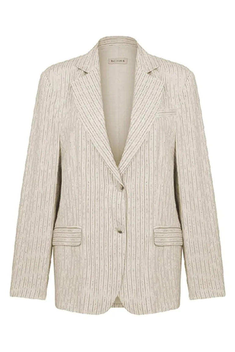 Outfit Sets<CULT MIA BOXY JACKET AND MARDE SHORTS STRIPED LINEN SET Walnut