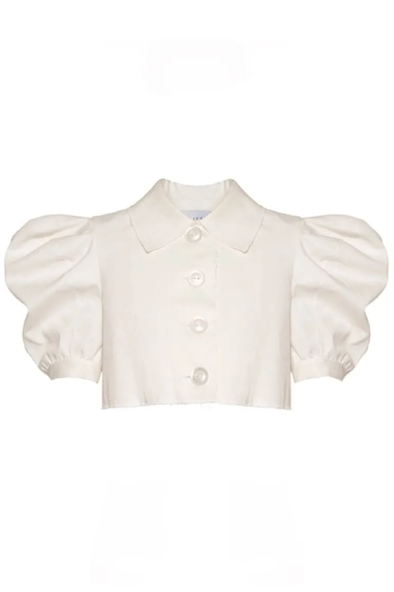 Tops<CULT MIA CLOUD CROP TOP White