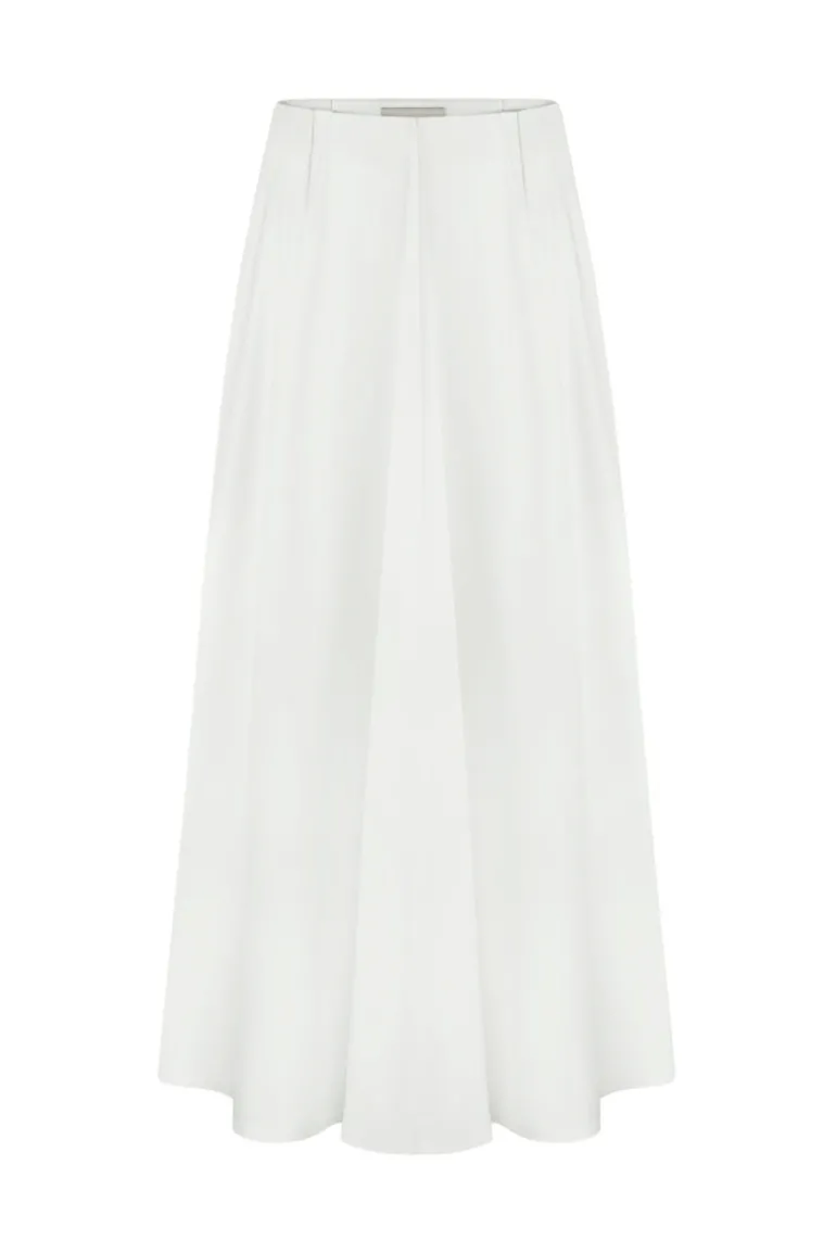Skirts<CULT MIA COTTON MIDI SKIRT White