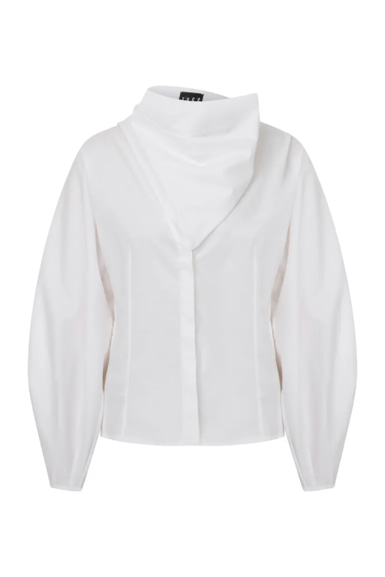 Tops<CULT MIA COTTON PUFF SLEEVES SHIRT White