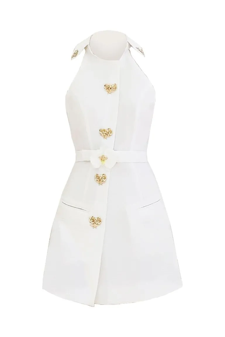Dresses | Mini Dresses<CULT MIA FLORAL DETAIL SHIRT-STYLE A-LINE MINI DRESS White