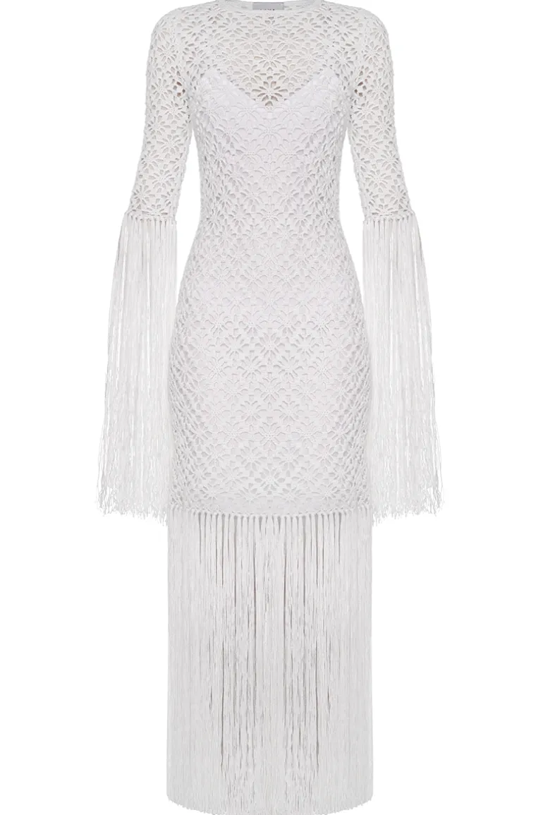 Dresses | Midi Dresses<CULT MIA FRINGE DRESS White
