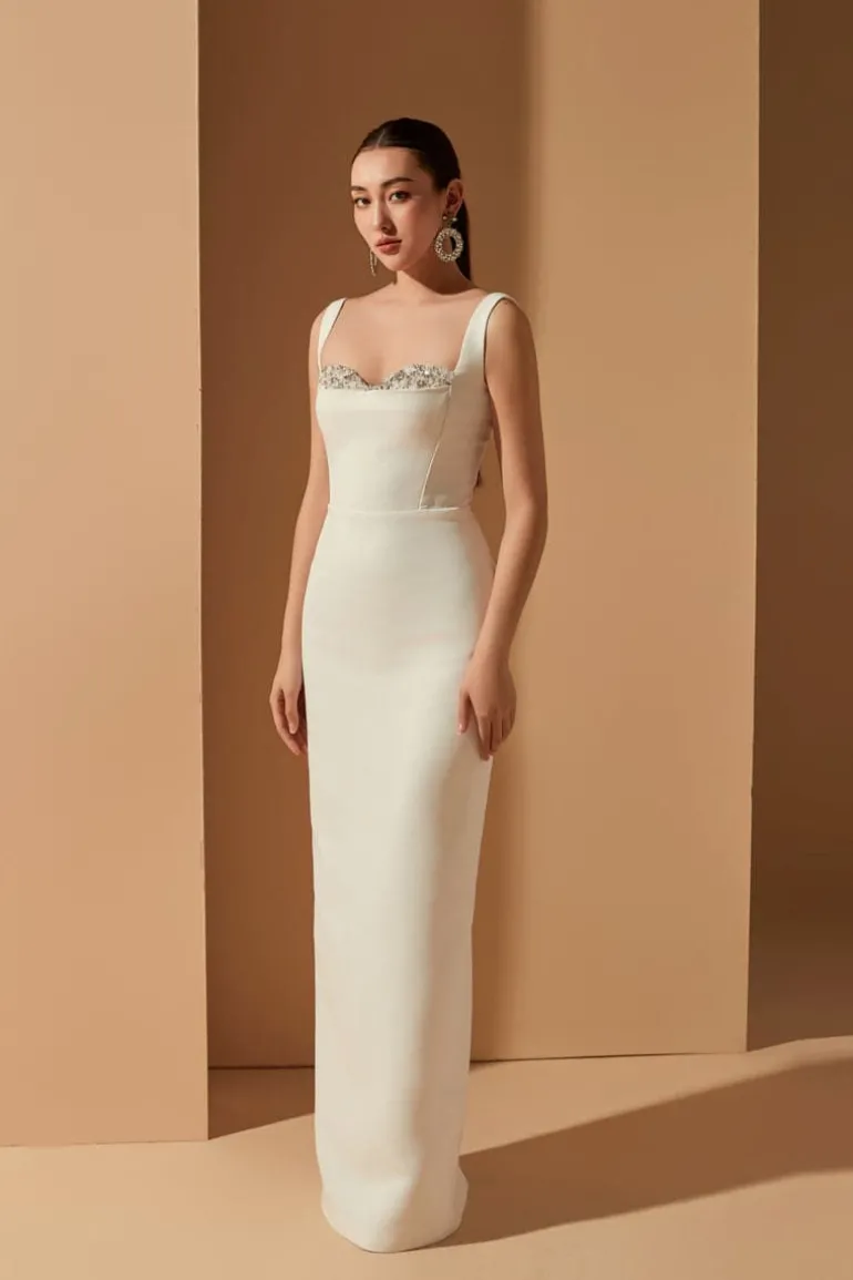 Dresses<CULT MIA JENSEN CRYSTAL BODYCON DRESS White