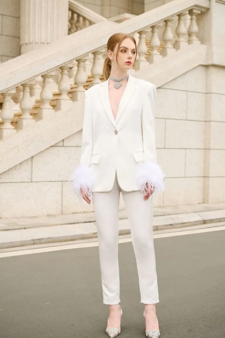 Pants<CULT MIA KATHRYN TAFFETA STRAIGHT PANTS White