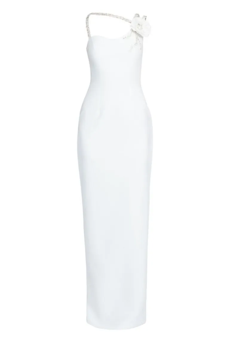 Dresses<CULT MIA ONE-SHOULDER LONG DRESS White